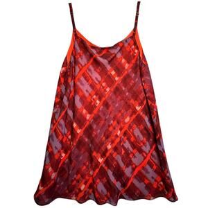 CABI Tank Top Shell Sz M Red Printed Layering Adjustable Career Business‎ Casual